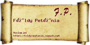 Földy Petúnia névjegykártya